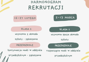 Rekrutacja do klasy I i oddziału przedszkolnego - harmonogram