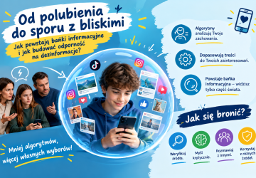 Od polubienia do sporu z bliskimi. Jak powstają bańki informacyjne i jak budować odporność na dezinformacje?